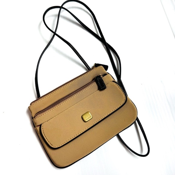 Jones New York Tan and Black Mini Crossbody Bag - Picture 1 of 7